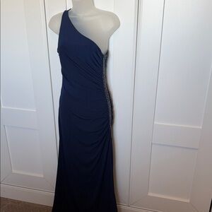 Laundry By Shelli Segal One-Shoulder Navy Dress